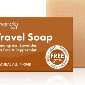 Friendly Soap Handmade Natural Travel Soap - Versatile, Deodorising, Antiseptic 95g